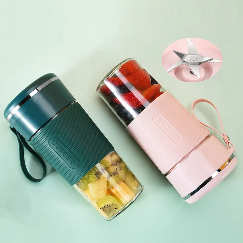 In stock electric mixer travel 400ml mini wireless usb charging portable fresh fruit blender juicer