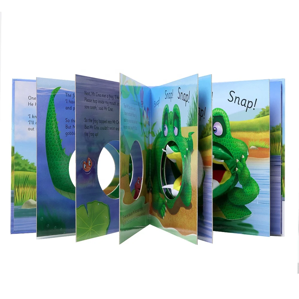 High Quality Cute Finger Puppet Book Activity Board Book With Embroidered Animal Dolls for Baby