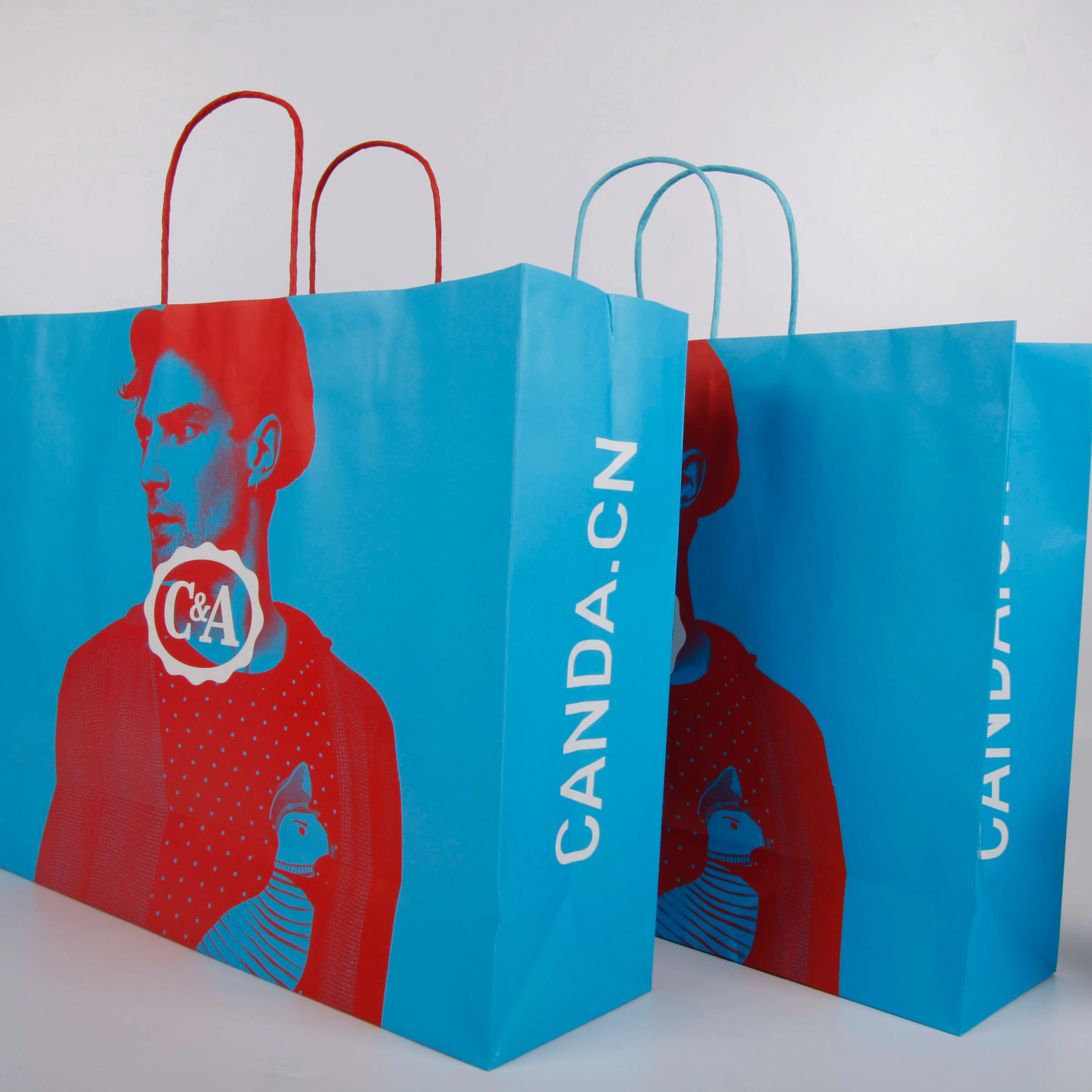 High quality laminated kraft paper bag with satin ribbon