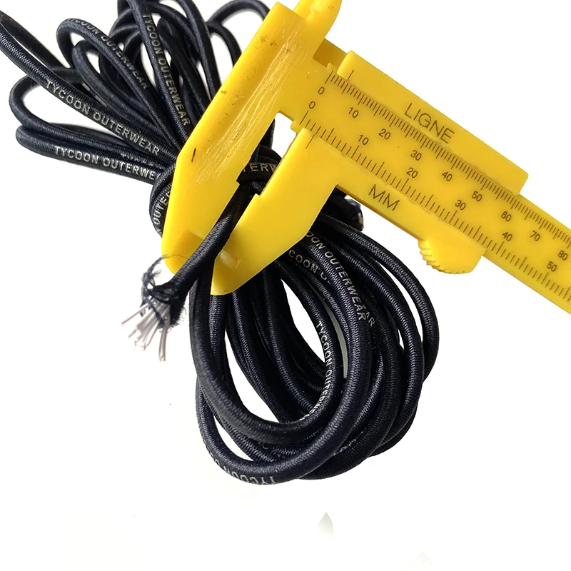 Stock5mm Diameter Customized Black Polyester Rubber Woven Round Elastic Cord Strong Strength for Hoodie Shorts