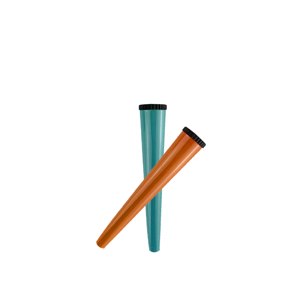 Clear Plastic Screw Cap Tube Rolling Paper Smoking Packaging Pre Storage Cone Packaging Tube 98mm