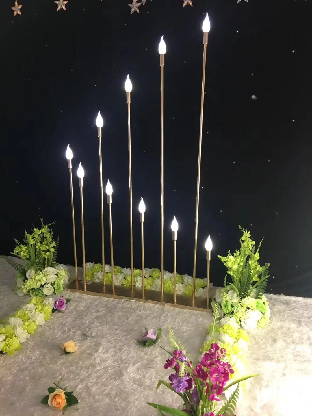 High-quality wedding iron electroplating road lead ornaments 10heads starlight road lead lights wedding hall  layout decoration
