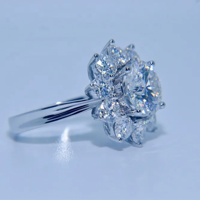 Light Jewelry Engagement Rings Rose Gold 18k Solid Real Diamond Semi Mount Solitaire Diamond Wedding Best Gift for Women CLASSIC