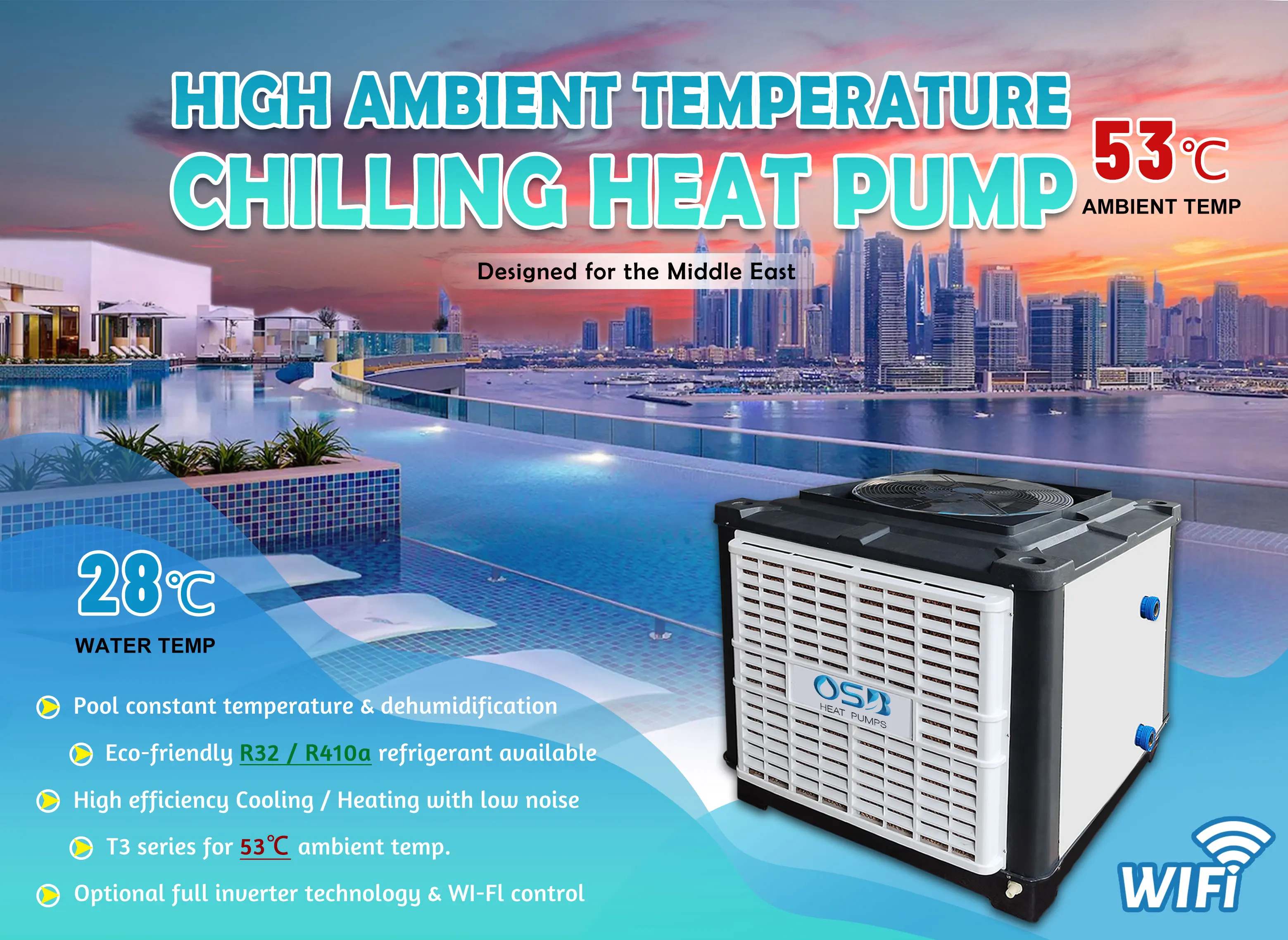 Heat and Cool Pump Chiller Water Cooled Industrial Scroll Temperature Sensor for Water Chiller