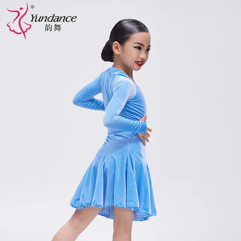 FL-0433 Regular Girls Latin Skirt for Children Salsa Tango Samba Ballroom Dancing Skirts Kids Practice Velvet Dance Costumes