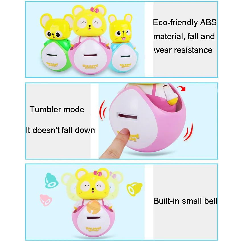 2023Cute rat mouse piggy bank love to eat money and dance coin bank money saving box makes a perfect unique gift for child