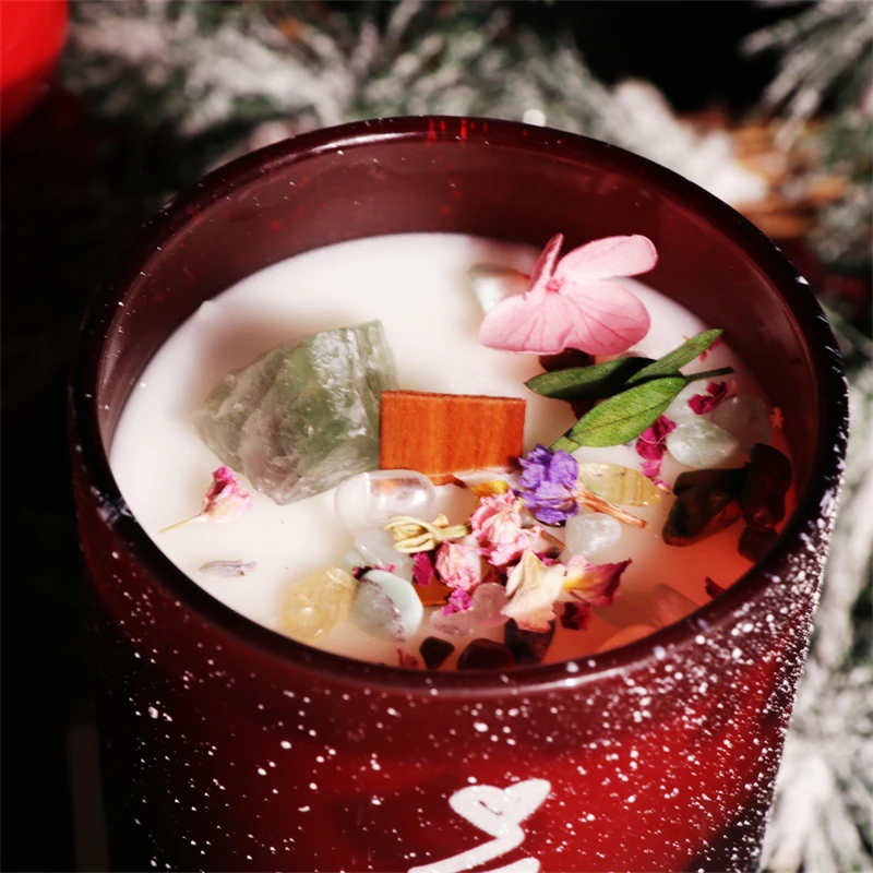 Christmas Crystal Candles Soy Wax Fragrance Candle Private Label Scented Candles for Home Decoration
