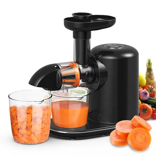Bagotte BSJ80 150W Orange Fruit Ice Cream Filter Cold Press Commercial Wide Electric Big Mouth Slow Juicer