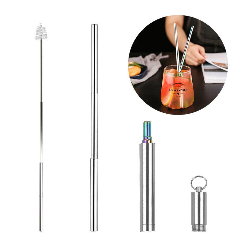 Eco Friendly Product Metal Straw Collapsible Stainless Steel 304 Straws