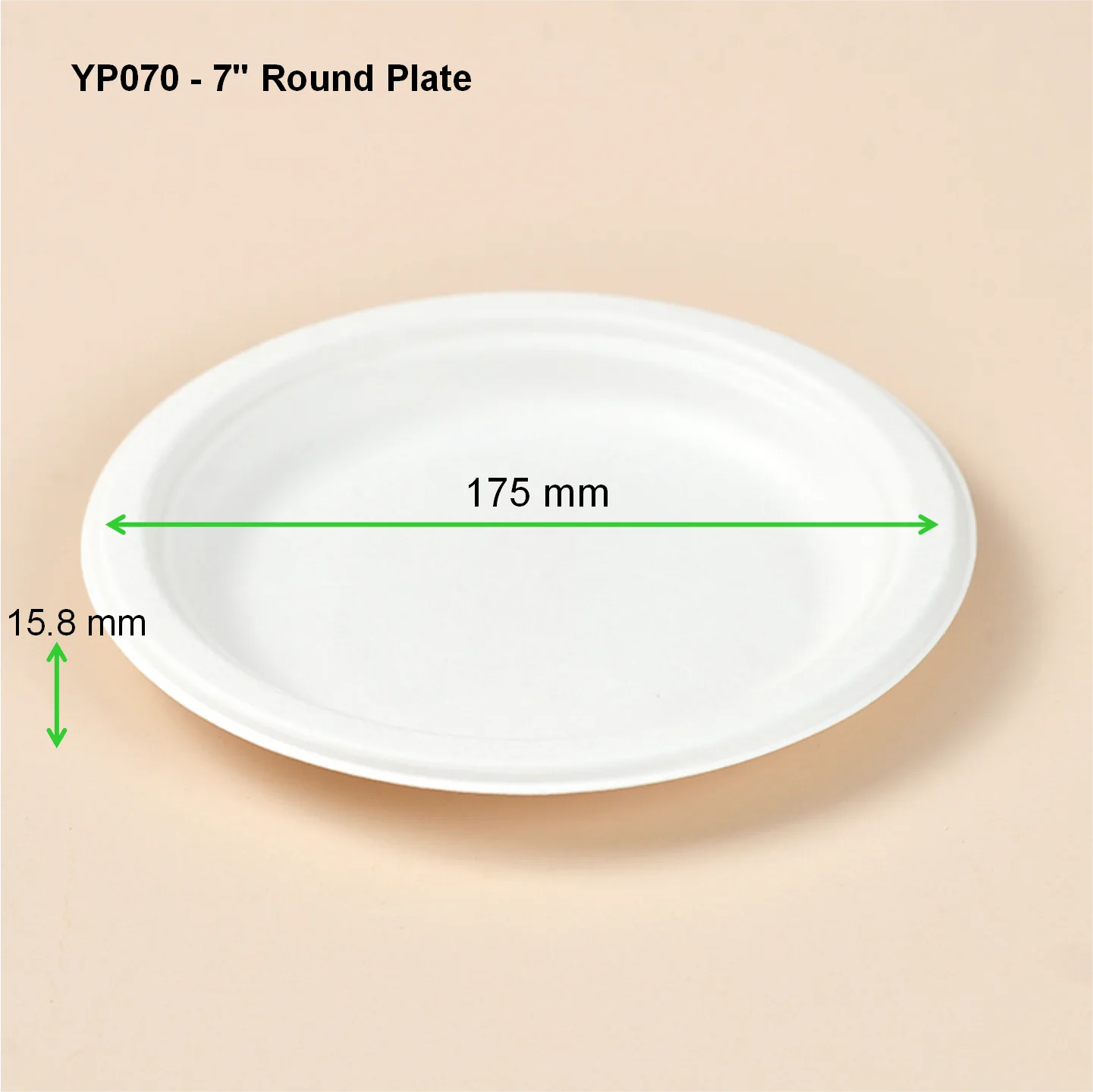 Dinner Plate Disposable Tableware Biodegradable Sugarcane Serving Plate Eco-friendly Bagasse Party 7 inch Round Paper Plate