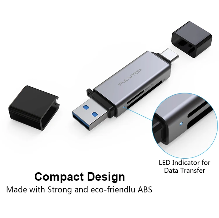  Pulwtop Лучшая цена 2 в 1 Тип c кардридер поддержка sd карты и tf Usb