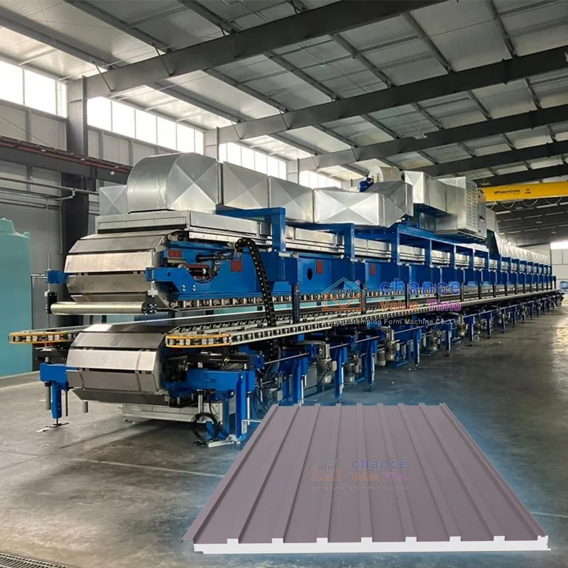 Auto Metal Roof And Wall Sandwich Panel Production Line Roll Forming Machine Rock Wool And Foam Sandwich Sheet Making Machinery