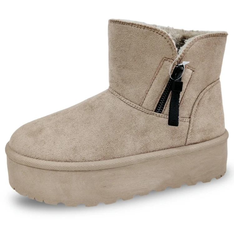 Best New Products Of 2024  Suede Upper Woman Snow Boots Lady Winter Shoes With High Popularity