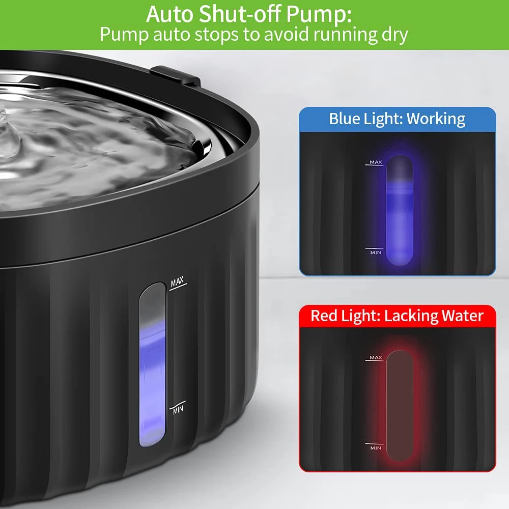 Водный фонтан для кошек на батарейках, водный фонтан для домашних животных с инфракрасным датчиком движения, бесшумный водный фонтан для кошек объемом 2 л