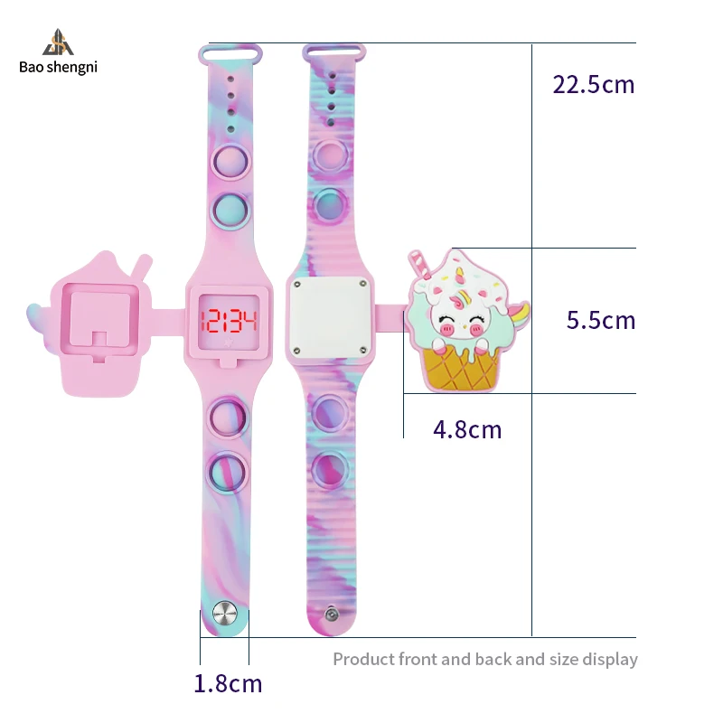 Kids Cartoon Watch LED Touch Cute Unicorn Silicone Digital Wrist Watch For Kid Pop Fidget Bracelet Toys Watch For Girls Boys