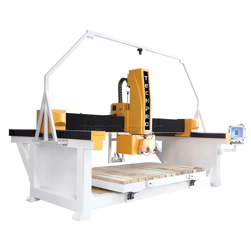 4 +1Axis 5 Axis Stone Monoblock Marble Bridge Saw Machine With 360 Degrees And CCD Camera Cnc Router For Stone Cutting