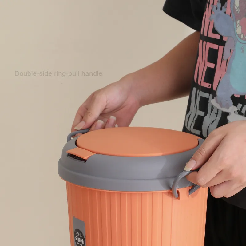 Large Round Trash Bin With Lid Home Office Accessories Trash Bin Toilet Kitchen Basurero Cocina Household Cleaning Tools