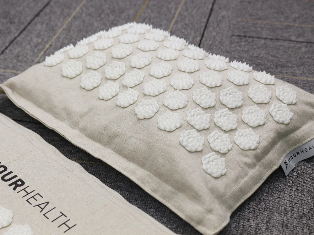 
Natural Linen Acupressure mat Coconut fiber Buckwheat husk Lotus spike Yoga massage mat Massager Cushion Pain Relieve Stress 