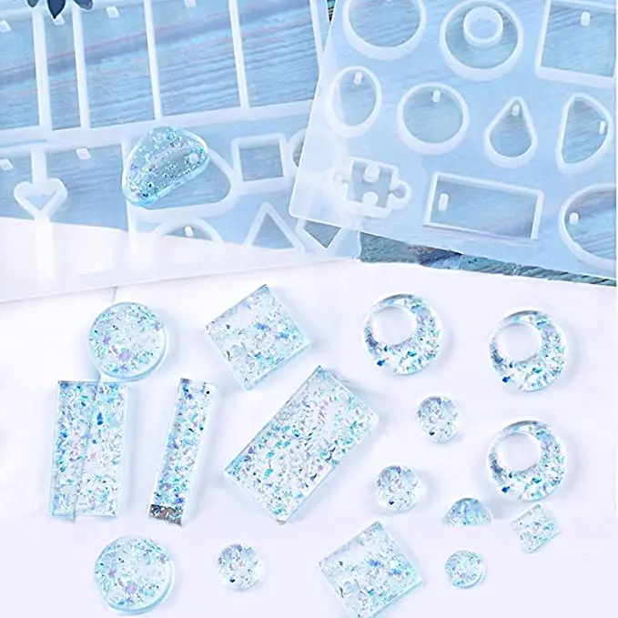 163 PCS hot sale resin mold set for decoration crystal pendant necklace Jewelry Silicone Mold kit