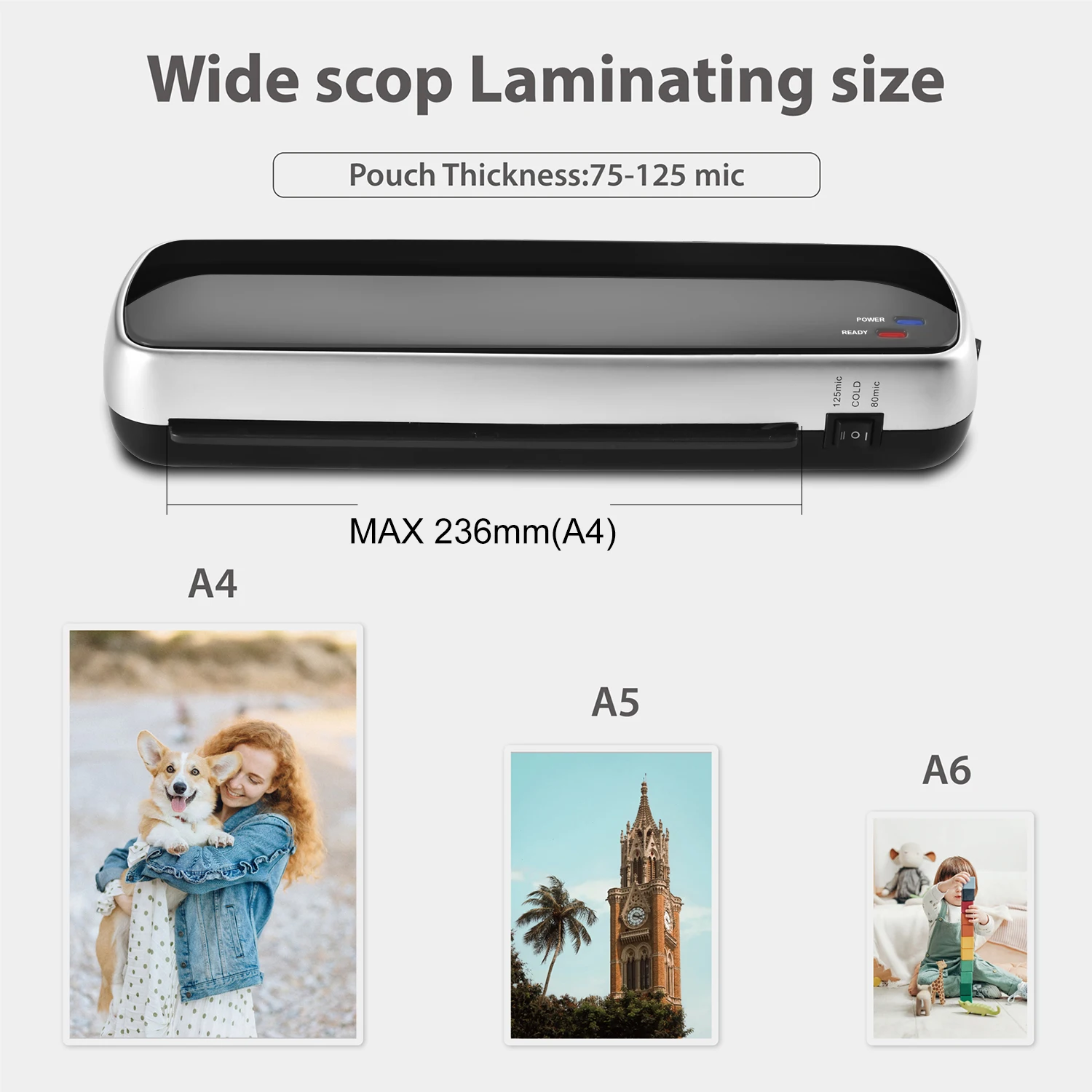 LM2000 Home and Office Equipment Desktop A4 Paper PVC Film Laminating Pouch Laminator Machine