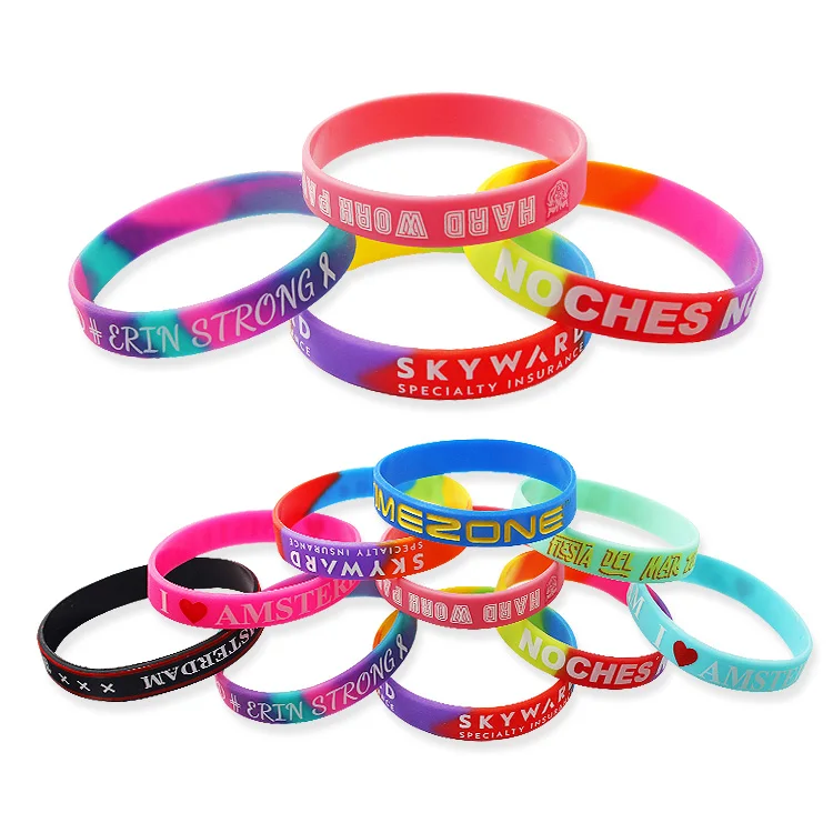 Hot Selling Personalized Gifts Custom Rubber Silicone Bracelet Sport Embossed Wristband Mens Wrist Band With Logo