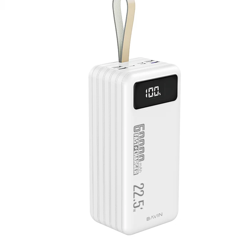 BAVIN PC053S New large capacity powerbank 50000 mah 60000mah LED light power banks PD 20w fast charge 60000mah power bank