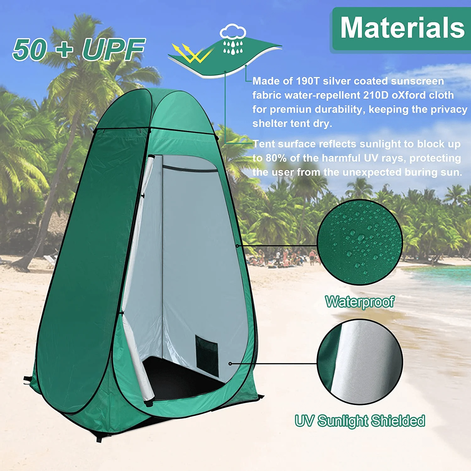 Portable Pop Up Outdoor Waterproof Camping Shower Tent Changing Room Folding Privacy Shelter Tent for Outdoor Dressing Toilet
