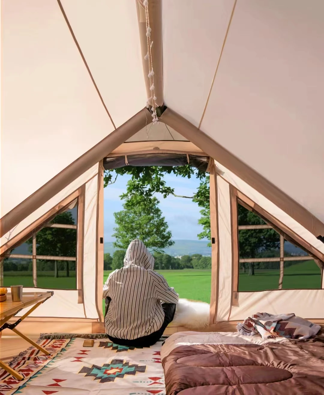 Quick-opening Air Inflatable Portable Cotton Yurt Outdoor Camping Tent