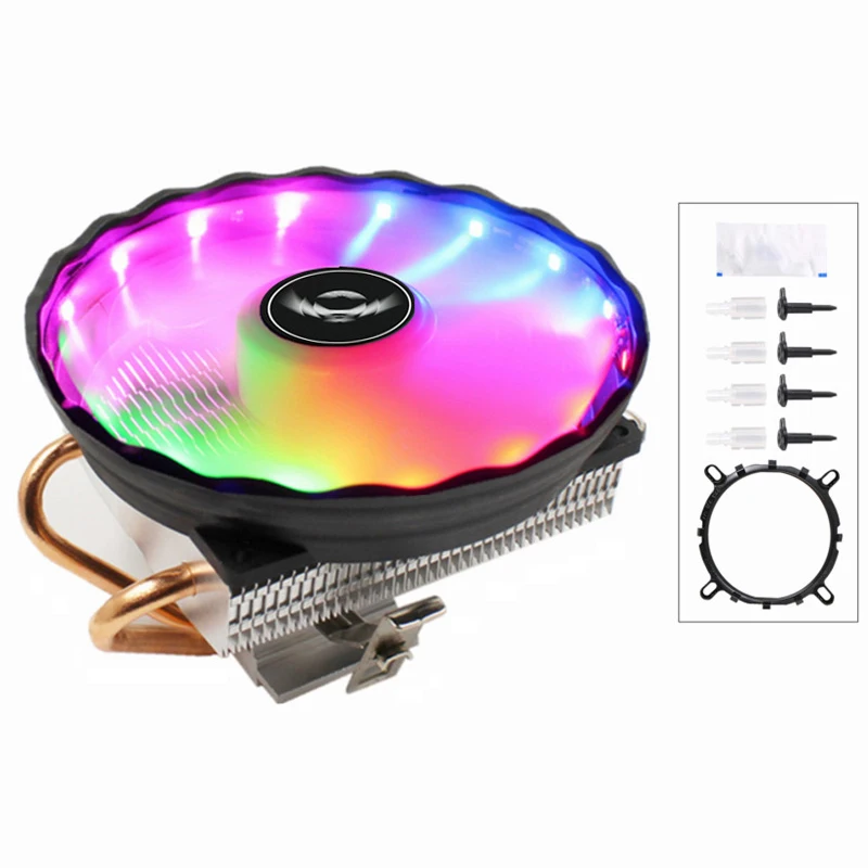 QiuzAim 123 мм вентилятор LGA1156 воздушный охладитель 2 тепловая труба для AMD i7 процессор 1150 i5 8-го поколения H81 материнская плата мини ПК