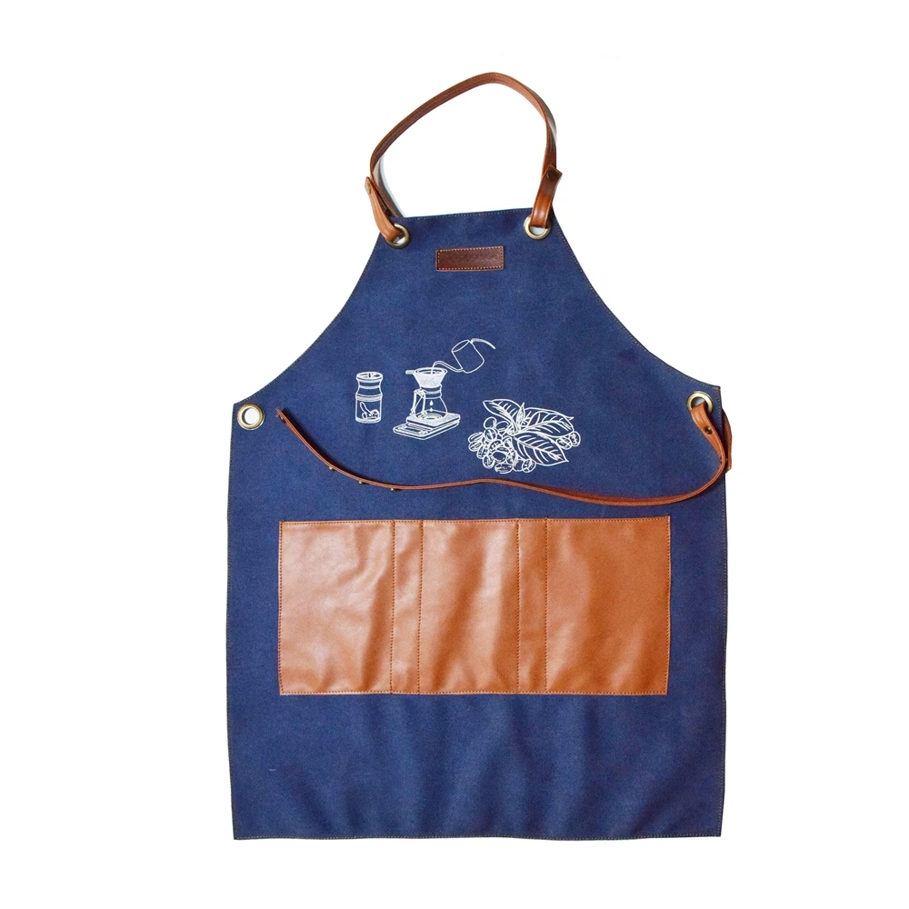 Customized Logo Creative Apron For Coffee Barista Chef In Coffee Shop Hotel Restaurant Kitchen Use
