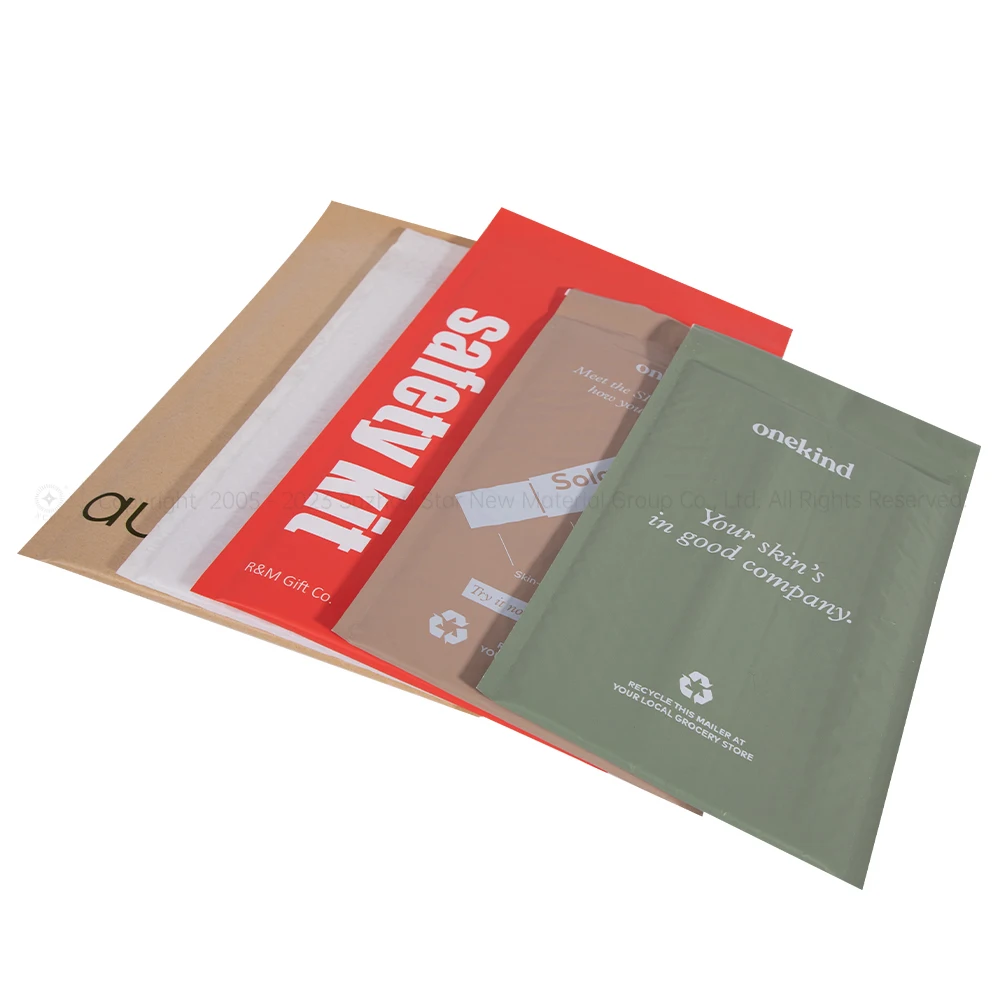 100% Recycled 6*10 Inch Biodegradable Bubble Mailers Padded Packaging Poly Bubble Envelopes Pouches Eco Friendly Shipping Bags
