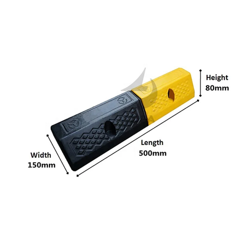 High Quality Eco-friendly Reflective Rubber Flexible Car Tire Wheel Stopper