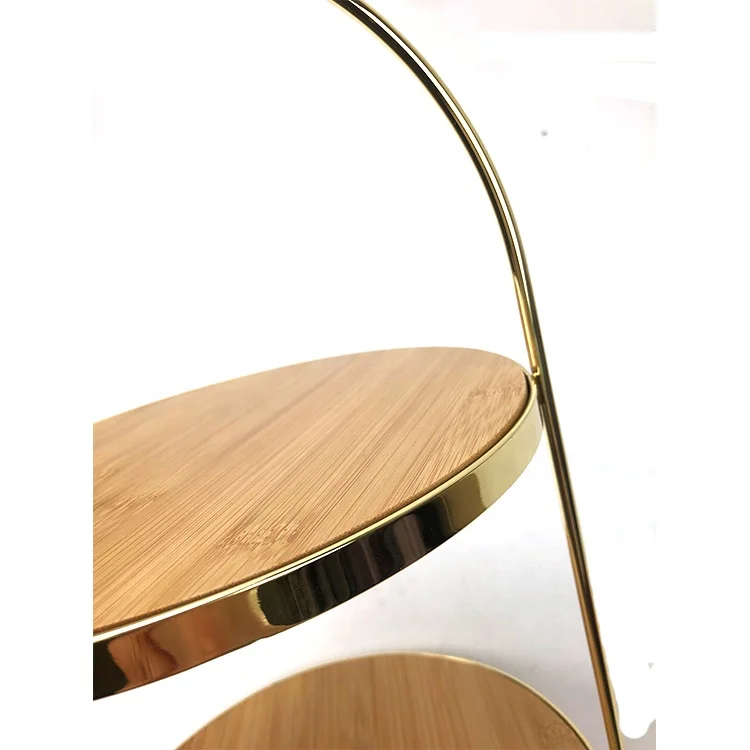 2 Tier bamboo Cake Stand , cake rack  for Desserts Fruits Snack Candy display