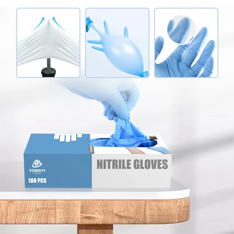 Powder Free Disposable Blue Nitrile Examination Micro-Touch Medical Touchntuff Lab Gloves