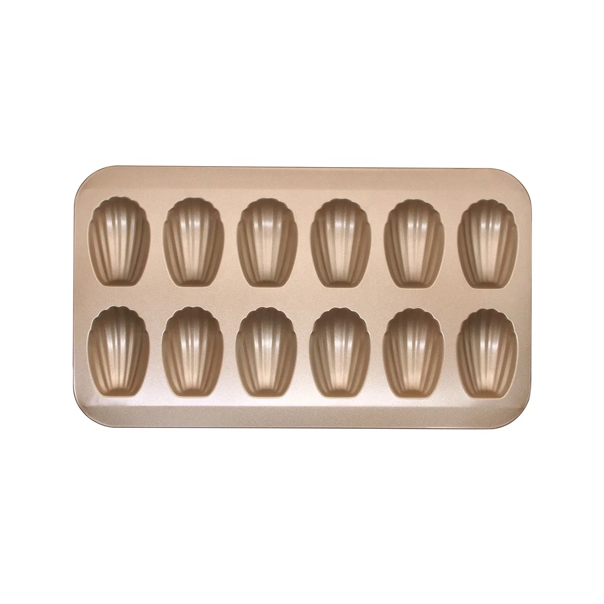 Heat resistant baking tray non-stick coating shell cake mold 12 golden Madeleine mold biscuit dessert mold