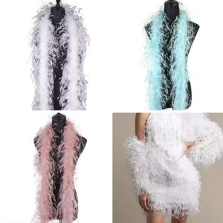 Высокое качество перо Ремесло выжженое страусиное перо боа для вечеринки, украшения платья