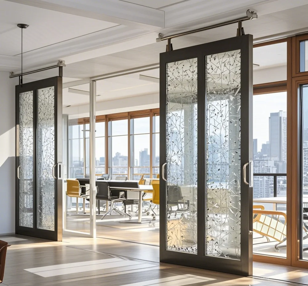 Lukliving Modern Double Glass Bifold Aluminium Folding Doors Exterior Patio Industrial Bedroom Hospital Staircase Apartment