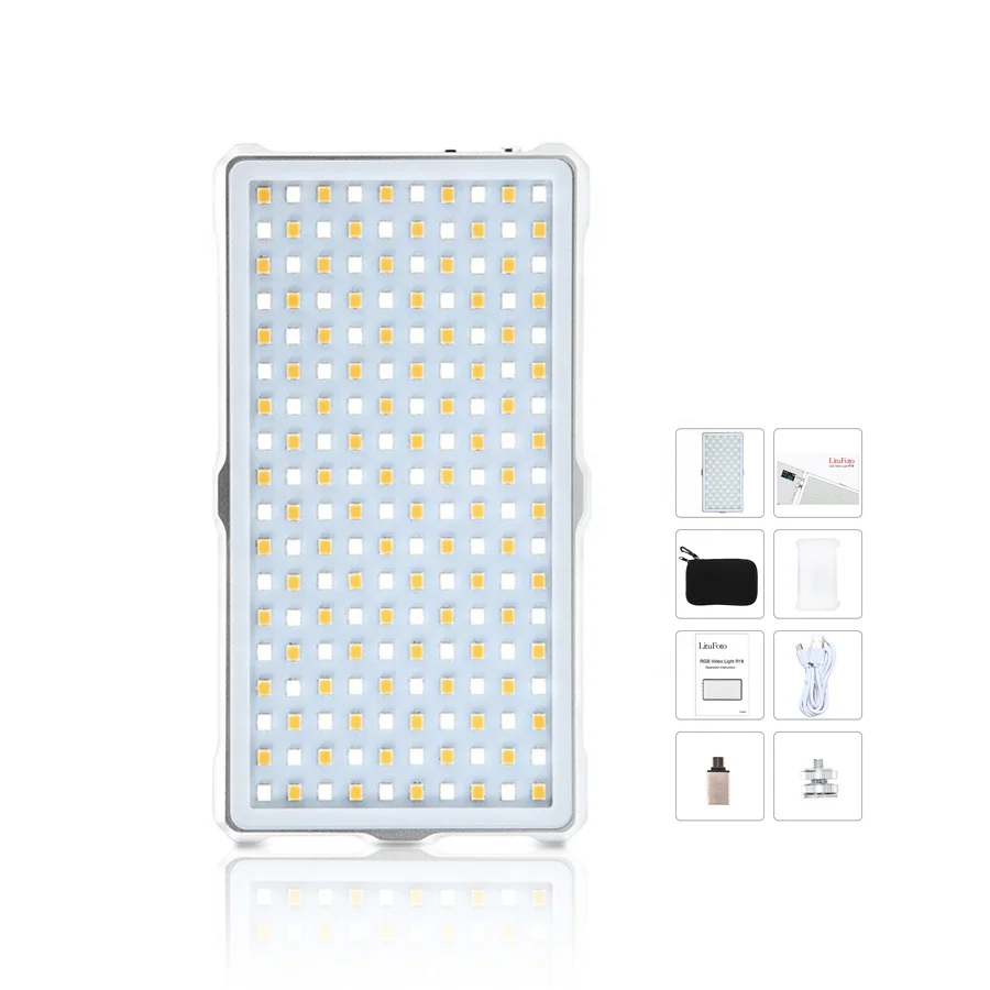 LED Portable Video Light Camera Photography lighting 180 lamp beads Dimmable 3200K-5600K with 4040 mAh Battery and lcd display