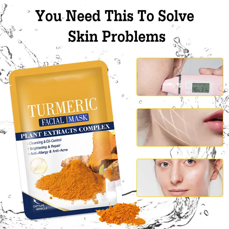 OEM Natural Organic Mask Factory Price Moisturizing Hydrating Repair Skin Care Facial Mask smoothing turmeric facial mask
