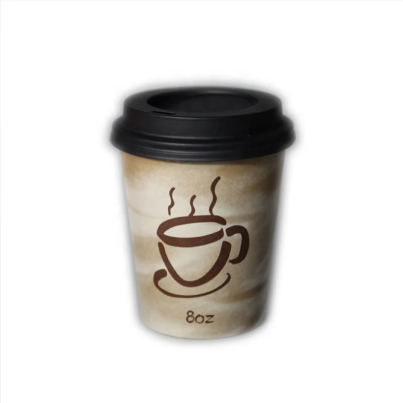Free Custom Colored Cups Decorations Corrugated Compostable Plastic Cap Paper Cup With PE Lids