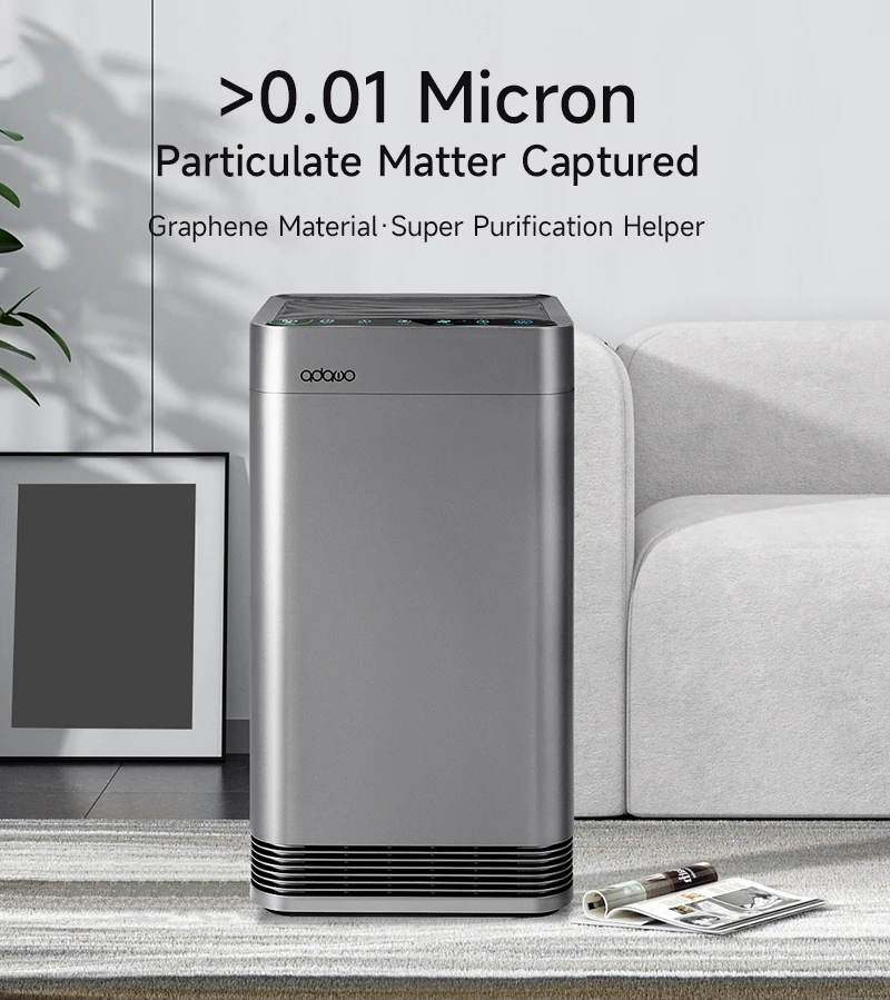 Portable Floor Standing Esp Hepa 13 Carbon Filter Large Room UVC Sterilizer Air Purifier For Mold