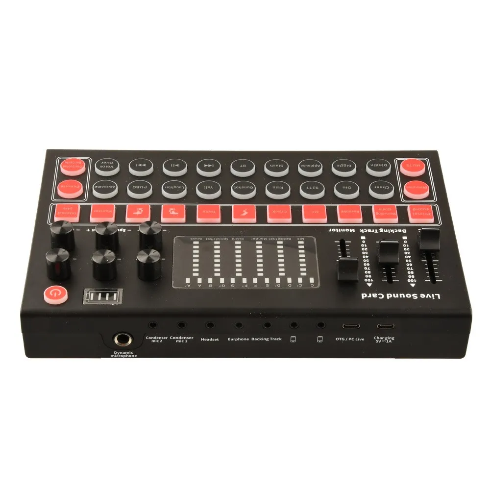 Live Stream Vocal Mixer Audio Interface  Support Multi-Channel Mixing Sound Card