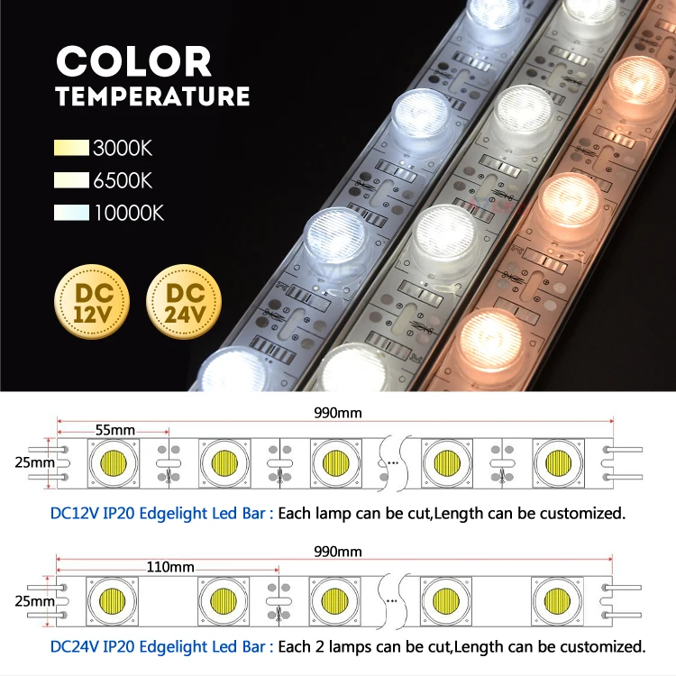 CE RoHS Approval Wholesale LED Light Bar dc 24v 12V LED Bar Light white Color aluminium body led module lights
