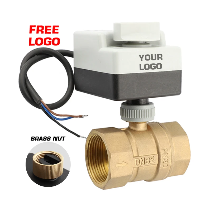 Ball Valve with Manual Switch Actuator AC220 Electric Brass Plastic Material for Water Application OEM Supported Home AC24V 4nm