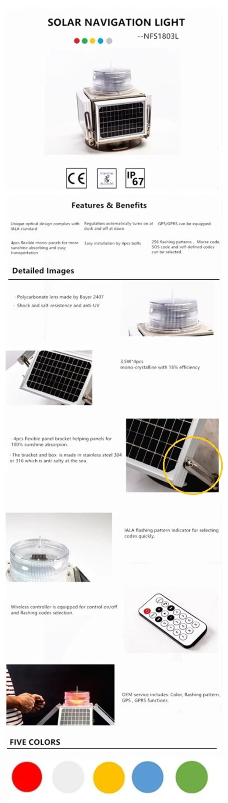 Doublewise LED Solar Power Portable Airport Airfield Lighting System White Light Blue Body