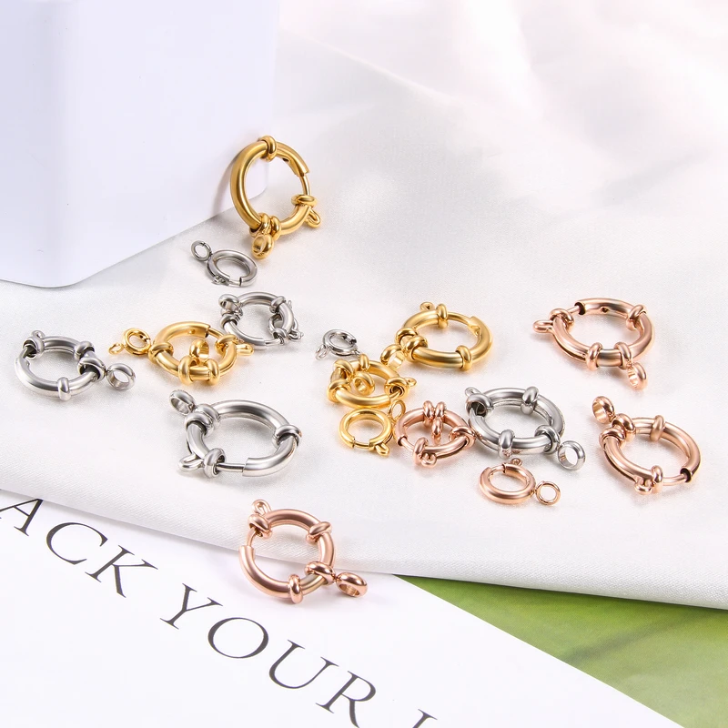 Connection Buckle Jewelry Making Stainless Steel Gold Plated Spring Clasp For Diy Bracelet Necklace
