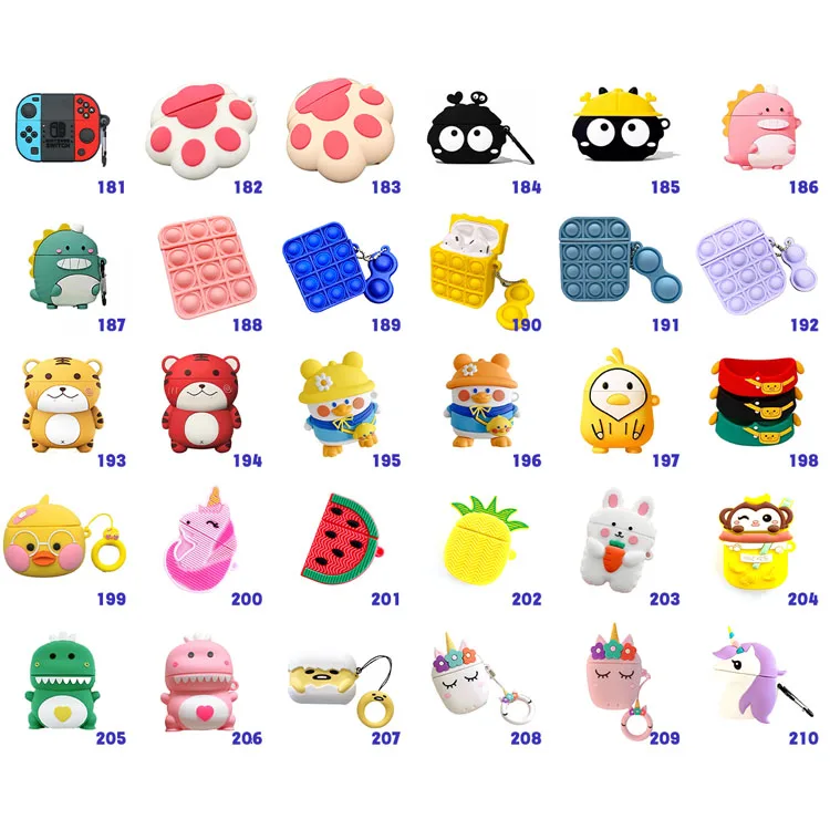 Newly 3D Cartoon Protective Silicone Designer Anime Cute Covers Earphone 2nd 3rd For Apple AirPods Pro Airpods Case