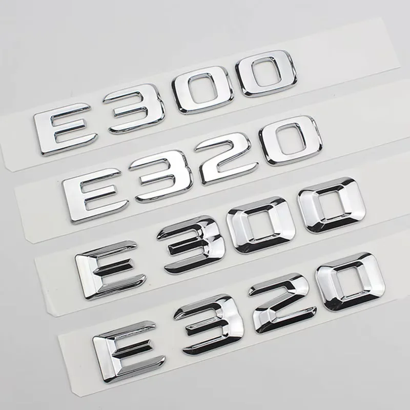 3D ABS auto emblem Car Rear Trunk C200 C260 C300 C320 E200 E260 E300 E320 Letters Number badge Sticker For Benz
