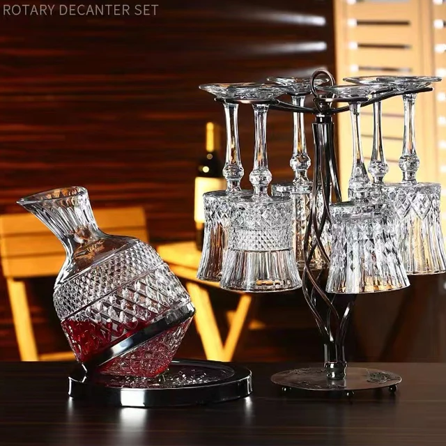Manufacturer Wholesale Luxury Rotary Wine Champagne Whisky Dispenser Portable Wine Dispenser Decanter
