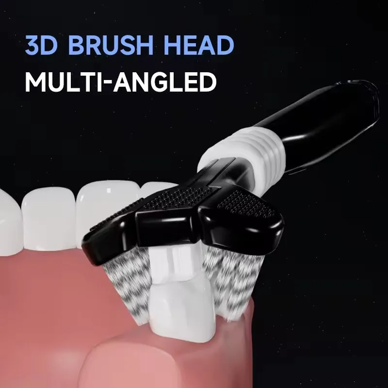 Comfortable Three Sided Toothbrush Complete Cover Toothbrush Triple-angle Clean Triple Sided Bristle Toothbrush Cleans All Sides